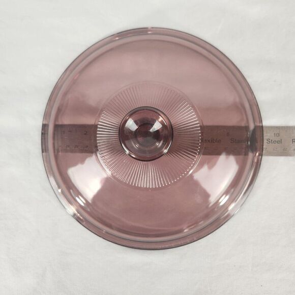 VTG Pyrex Cranberry Visions V33C glass round replacement lid 9-1/4" - Picture 5 of 5
